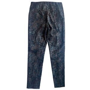 Joseph Ribkoff Women's Straight Leg Metallic Snakeprint Black Brown Pants sz 14